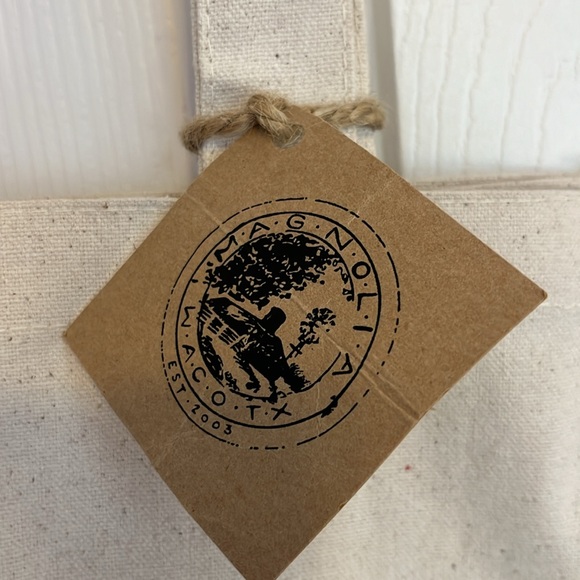 Magnolia Waco, TX Natural/ Ivory & Black Reusable Canvas Tote Market Bag - NWT - Picture 5 of 12